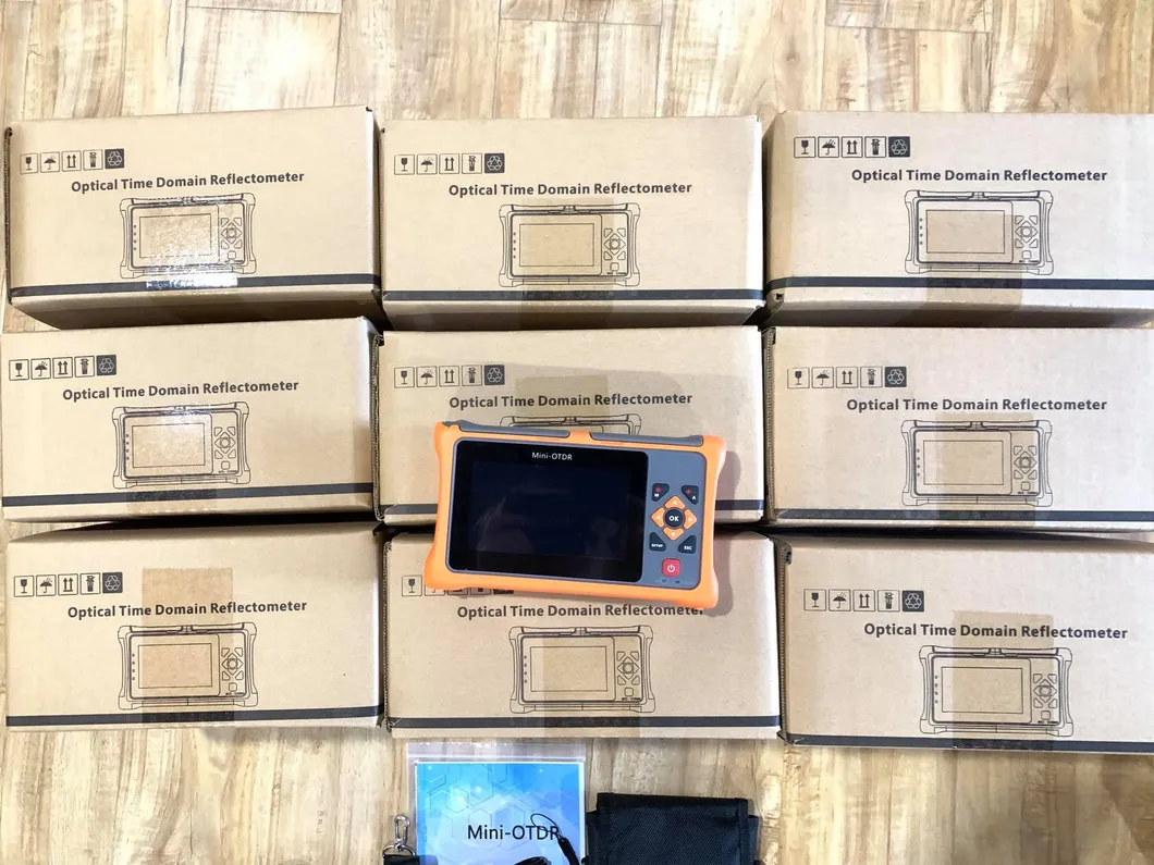 12 in 1 100km Mini OTDR 1310/1550nm 26/24dB Fiber Optic Reflectometer Touch Screen Vfl Ols Opm Event Map Ethernet Cable Tester