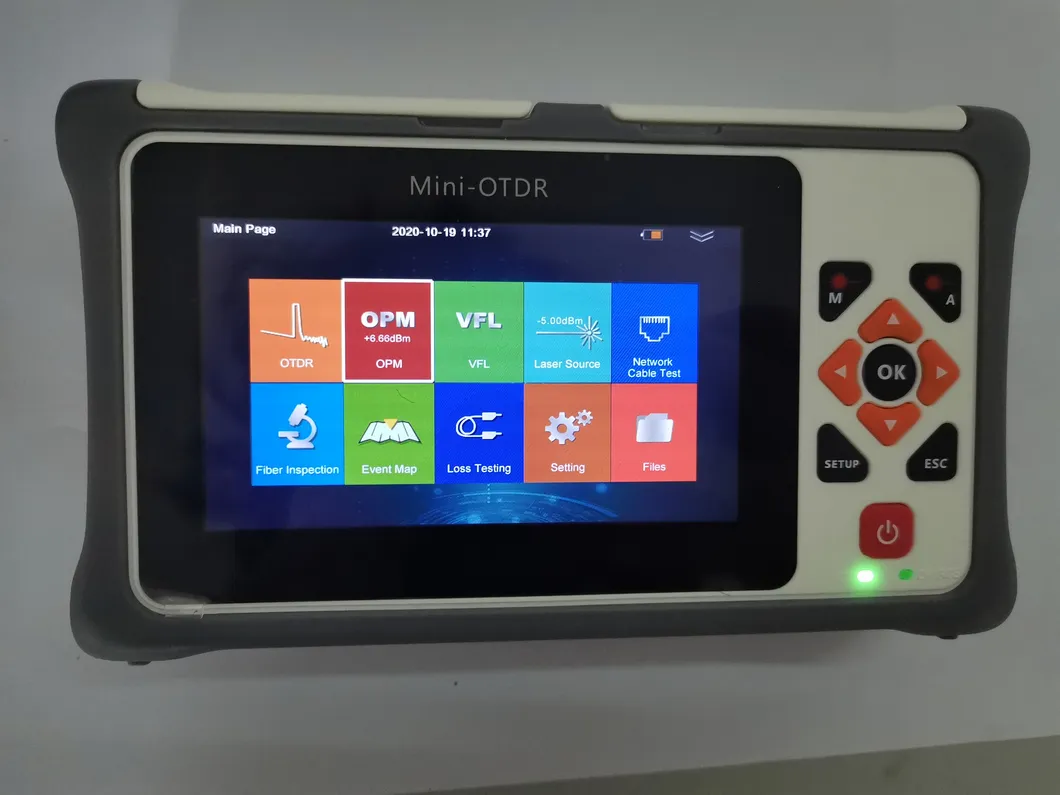 12 in 1 100km Mini OTDR 1310/1550nm 26/24dB Fiber Optic Reflectometer Touch Screen Vfl Ols Opm Event Map Ethernet Cable Tester