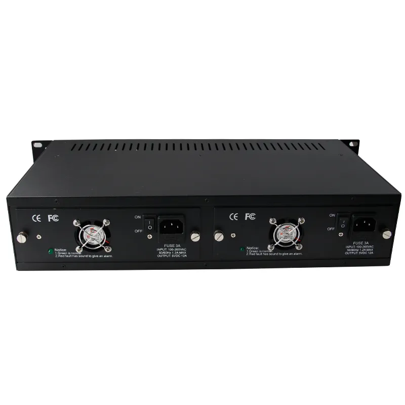 14 Slots Media Converter Chassis Rack-Mountable Dual Power Supply (MC-RACK-14-2U)