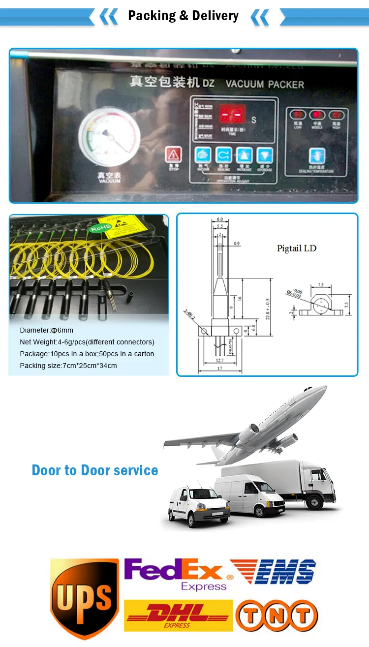2.5GHz~6GHz 1270~1610nm Coaxial Pigtail CWDM Fiber Optical Laser Module for Analog or Digital Optical Transmission with ISO9001 and RoHS