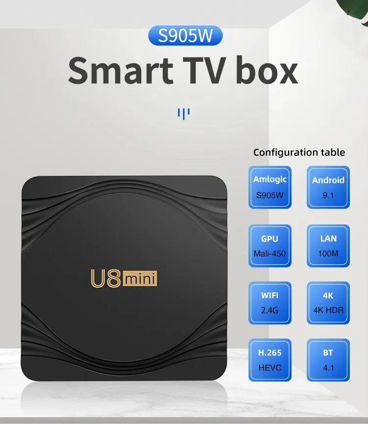 2020 OEM Android 9.0 Android TV Box S905W 4K Youtube Netflix Kodi WiFi IPTV Set Top Box