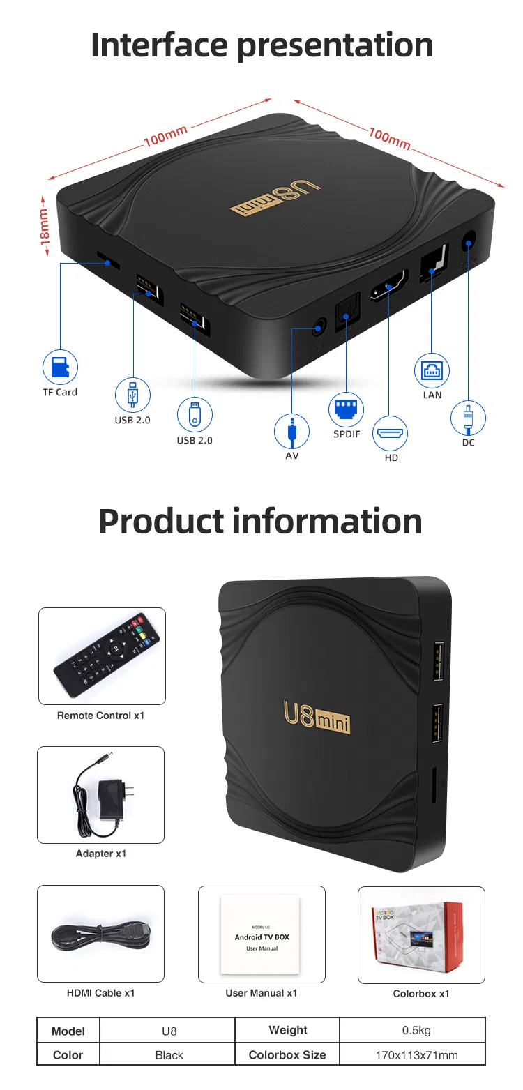 2020 OEM Android 9.0 Android TV Box S905W 4K Youtube Netflix Kodi WiFi IPTV Set Top Box