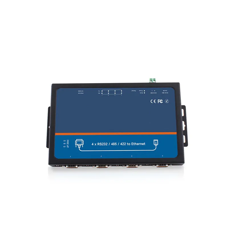 4 RS-232, RS-485/422 3in1 Serial Port to 1 10/100base-T (X) Self-Adaptive Ethernet Interface Industrial 4 Ports Serial to IP Converters