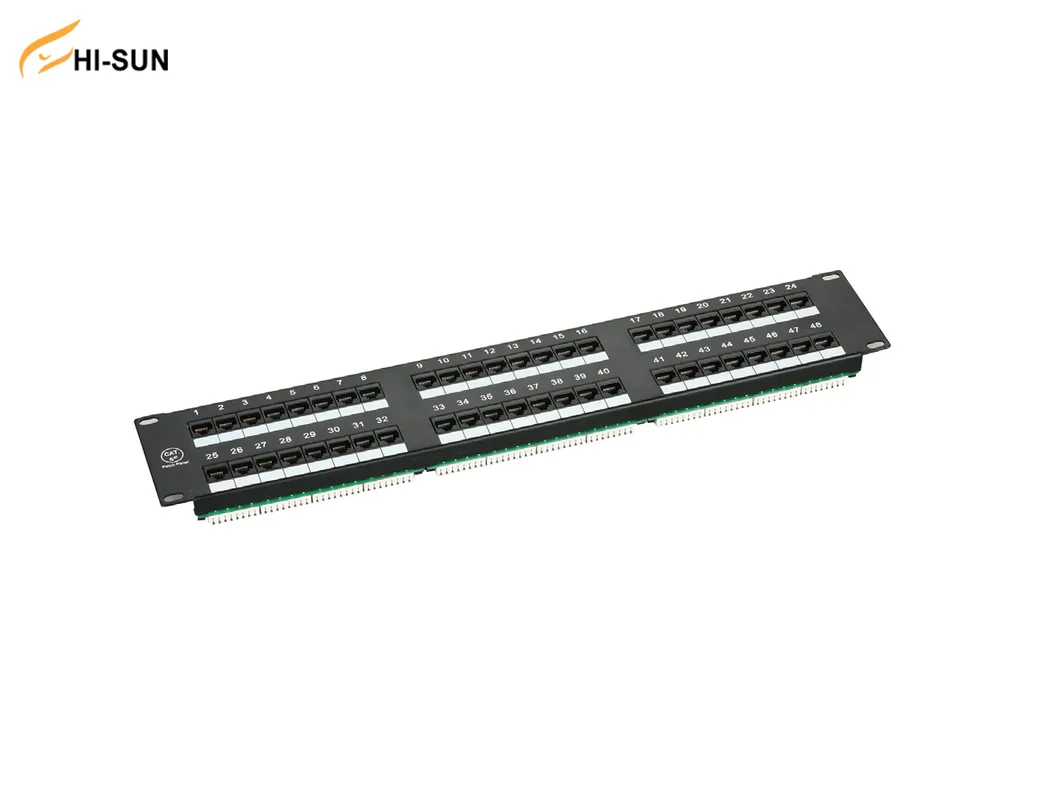 48 Port 1u Height Unshielded Type Lsa Block with Color Code Double Layer Design Cat 5e Keystone Patch Panel