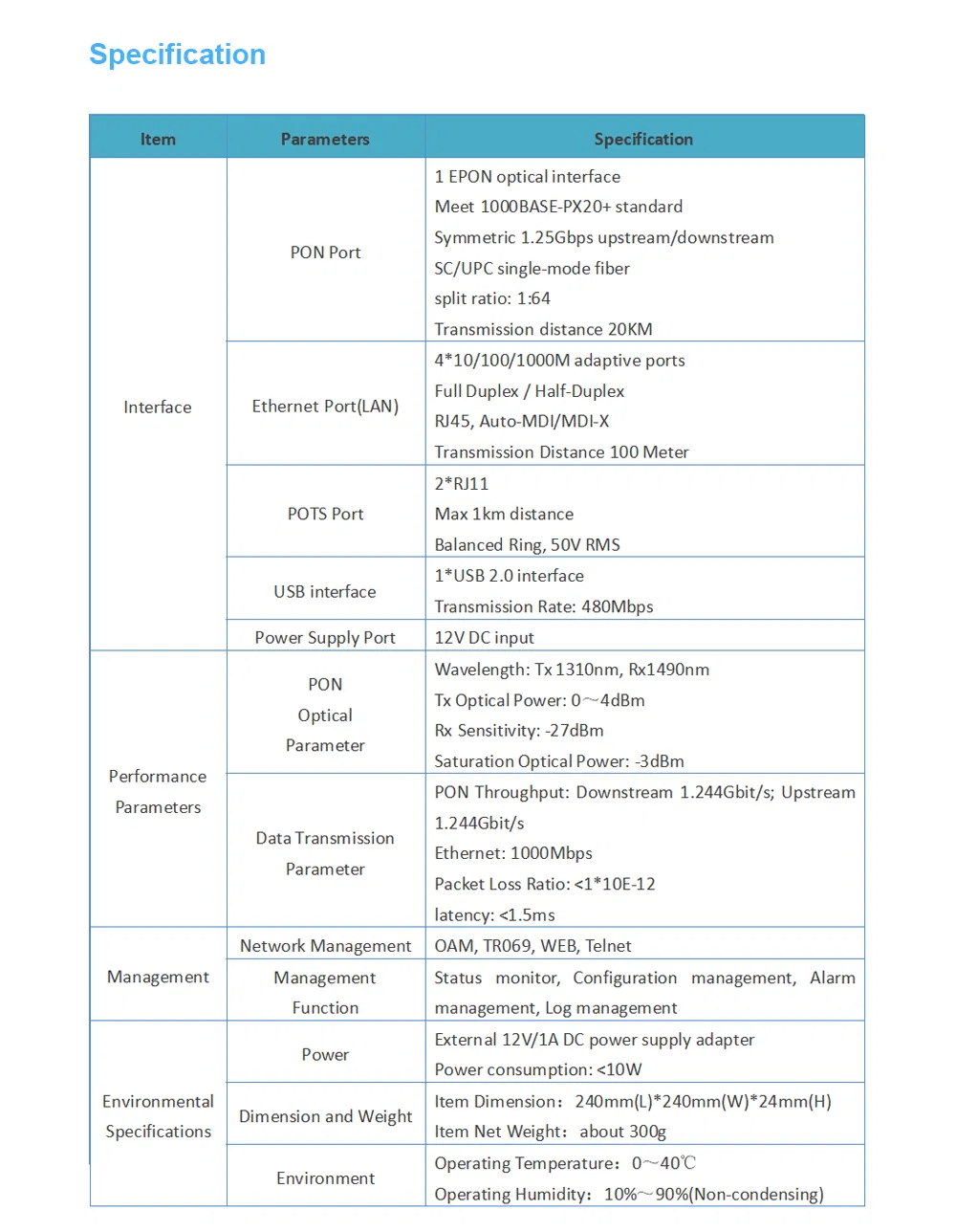 4ge+2pots Epon Voice ONU with High Reliability