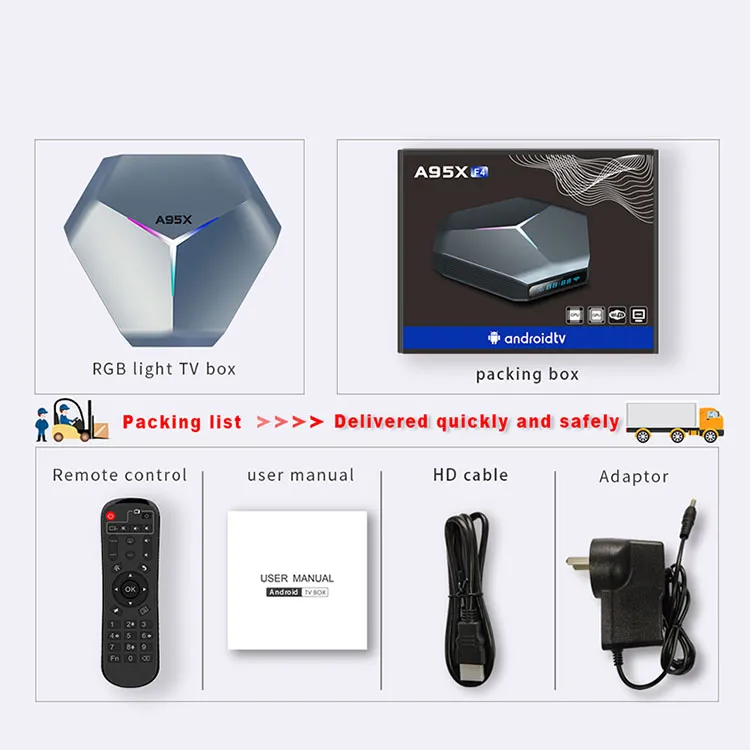 A95X F4 Android TV Box 10.0 Bt4.1 S905X4 Internet TV Box 4K Smart TV Box