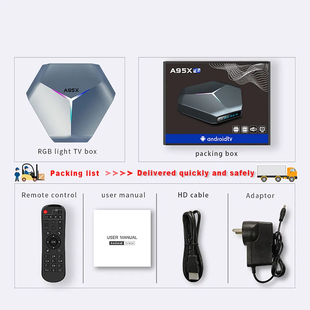 A95X F4 RGB Light TV Box Android 11 Amlogic S905X4 4G 64GB 32g WiFi Android10 Media Player Tvbox A95xf4 2g16g Set Top Box
