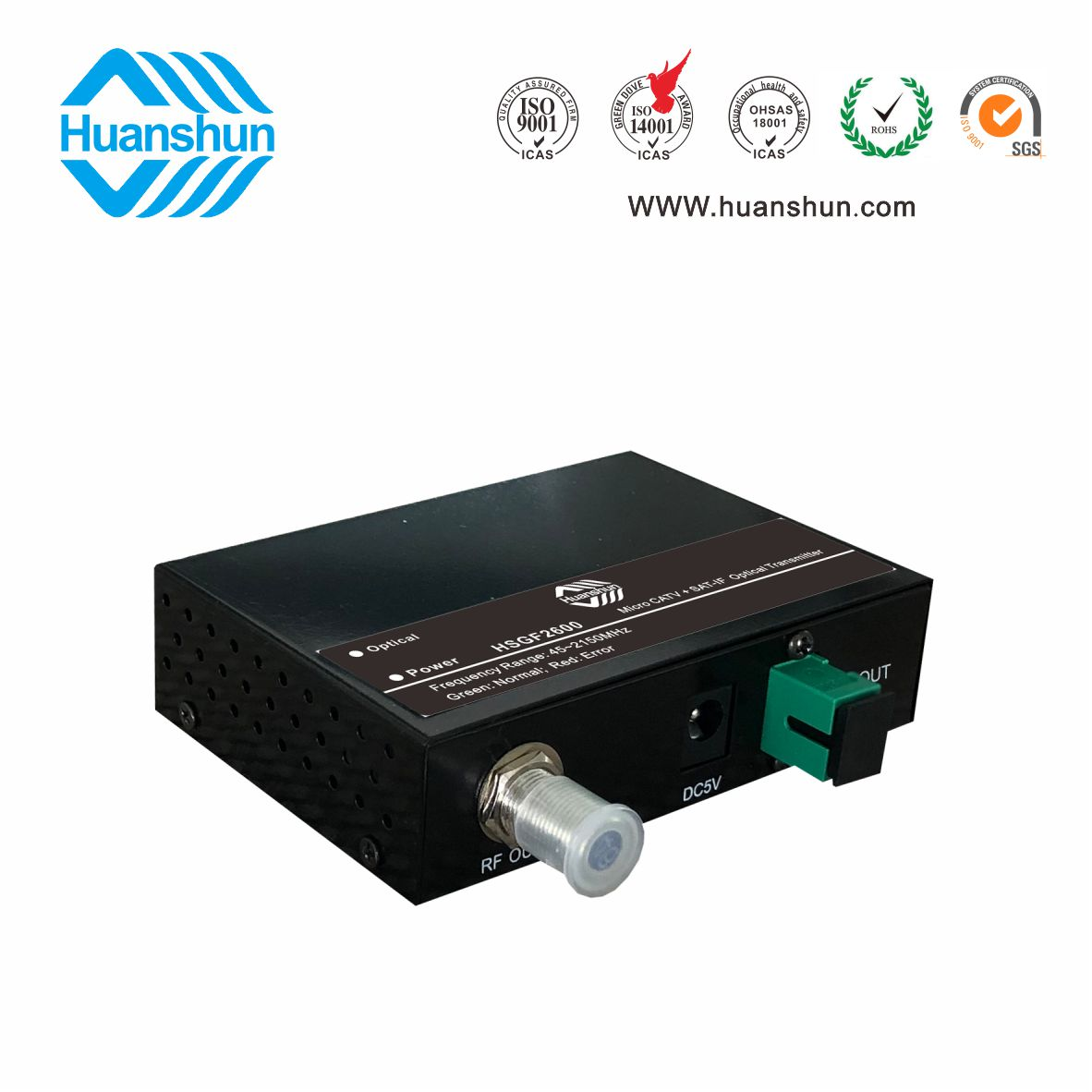CATV+Sat 1310/ 1550 Optic Fiber Transmitter with AGC