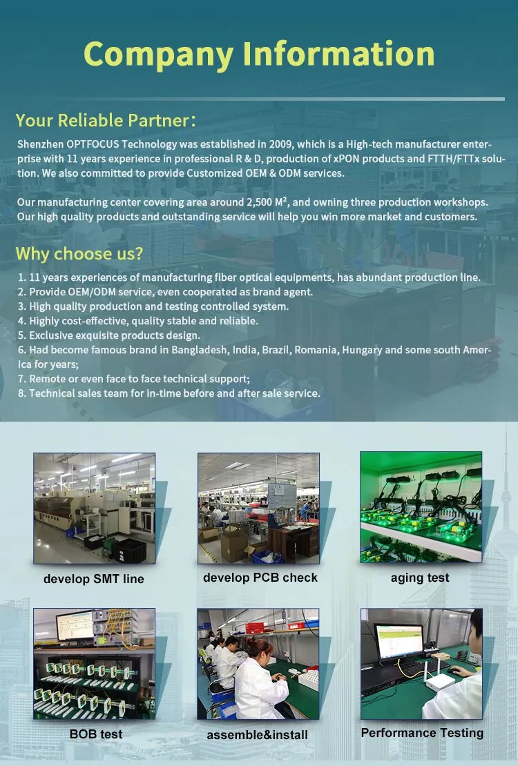 Cool Design Bosa Sc/Upc/APC 4LAN+FXS ONU with RF and WiFi Xpon ONU 4 Ports with WiFi AC 4ge