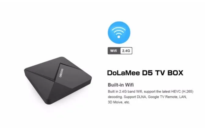 Dolamee D5 Quad Core Amlogic S905W Android 2GB 16GB WiFi 2.4G Support 4K Super Ran 1GB ROM 8GB Android 7.0 Set Top Box