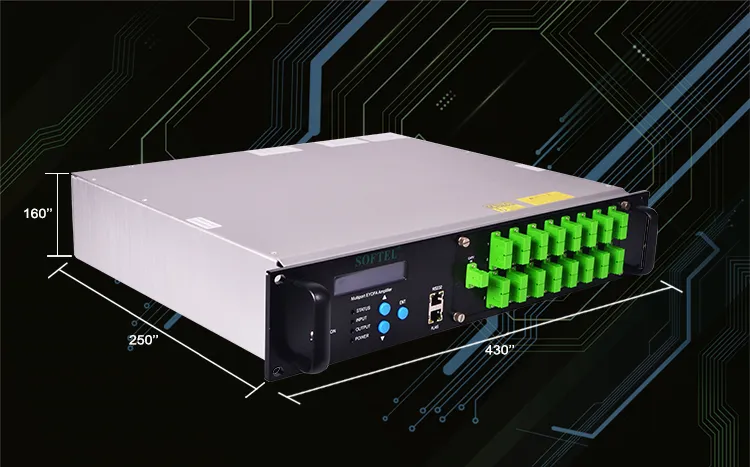 FTTH 1550nm Mini EDFA Optical Amplifier 4*16dBm