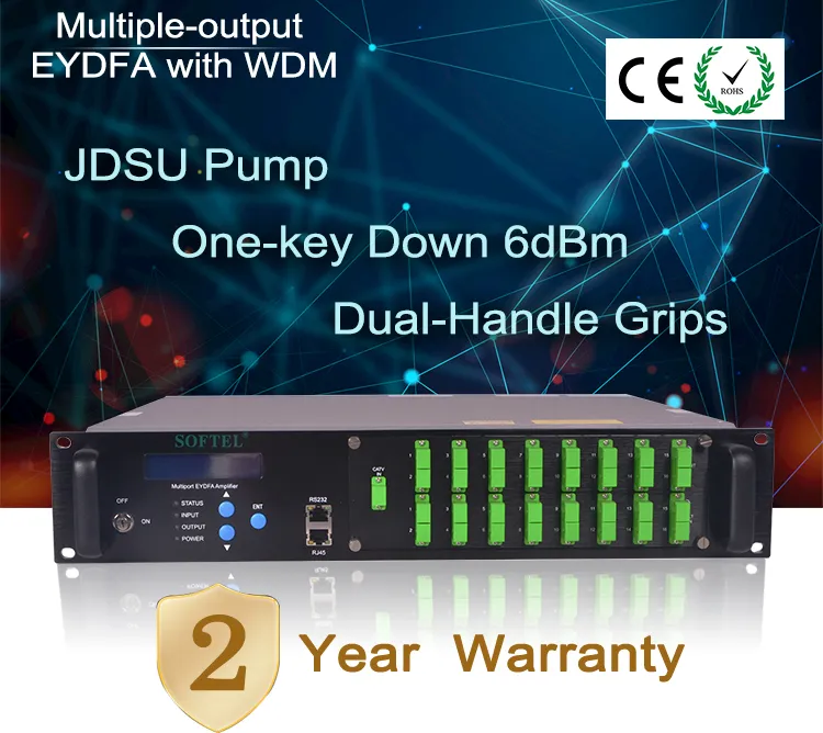 FTTH 1550nm Mini EDFA Optical Amplifier 4*16dBm