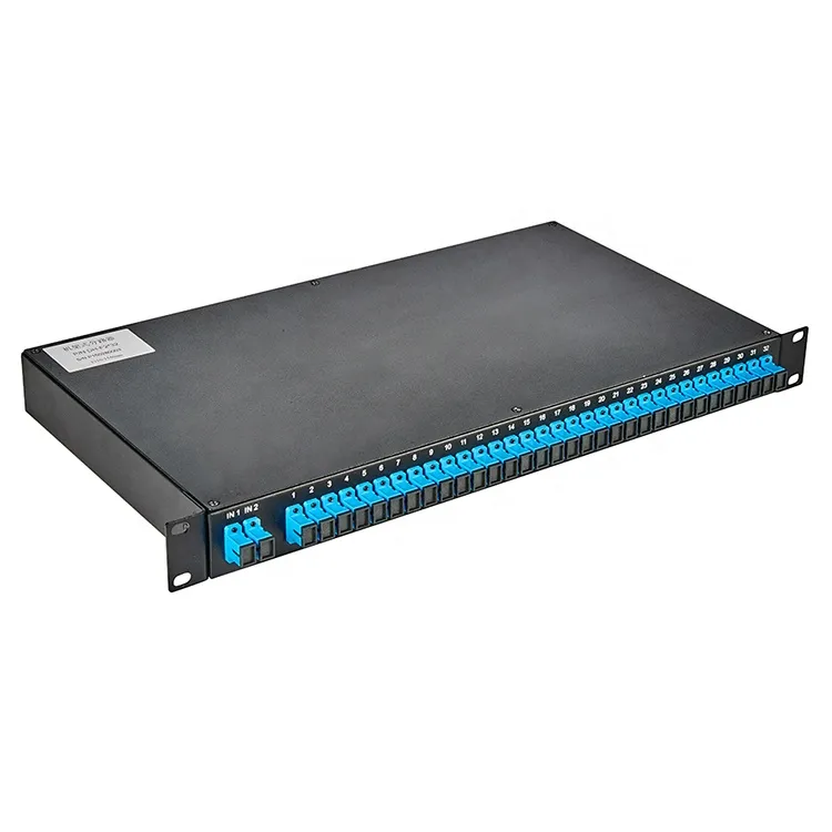 FTTH Sc Upc 19 Inch Rack Mount Single Mode 2X32 Fiber Optic Splitter