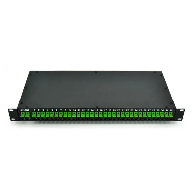 FTTH Sc Upc 19 Inch Rack Mount Single Mode 2X32 Fiber Optic Splitter
