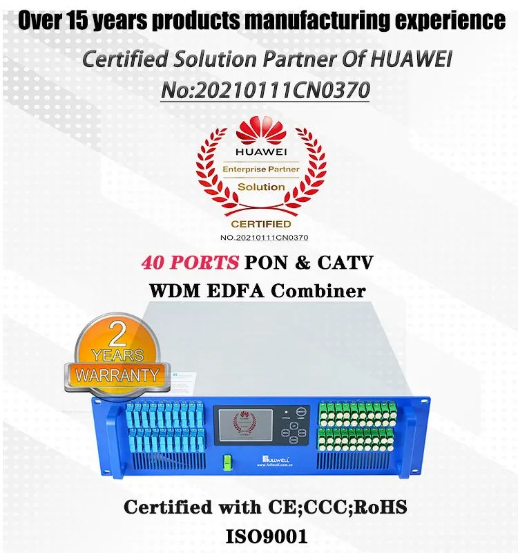Fullwell 40 Ports Pon CATV EDFA Work with Huawei Olt