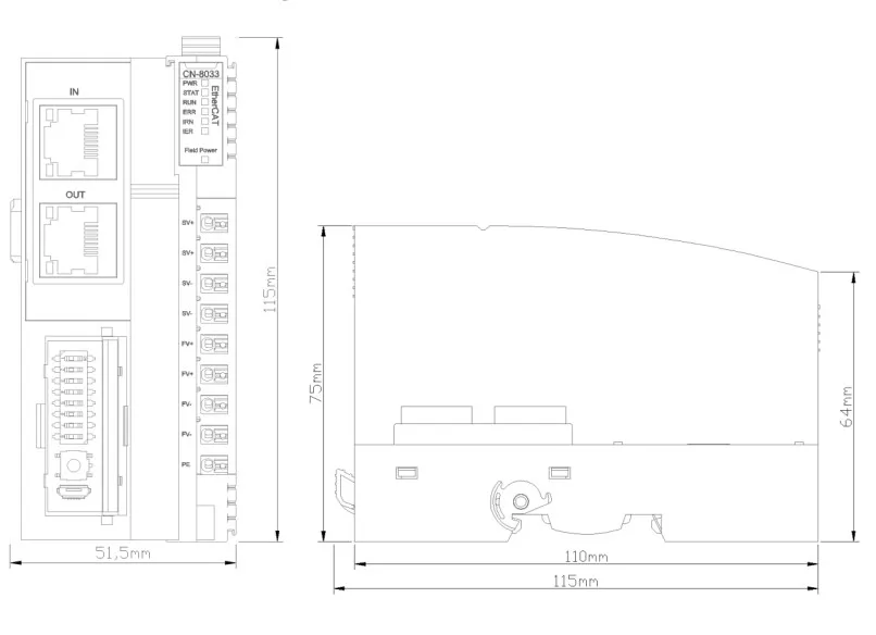High Quality Remote Io System with Bus Coupler Ethercat for PLC Ab G&E Omron