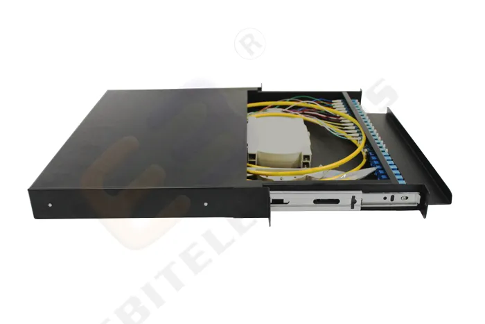LC Duplex Single-Mode Panel Enclosure 24 Ports Sliding Fiber Patch Panel