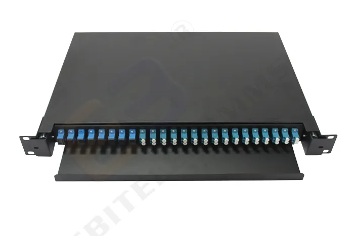 LC Duplex Single-Mode Panel Enclosure 24 Ports Sliding Fiber Patch Panel