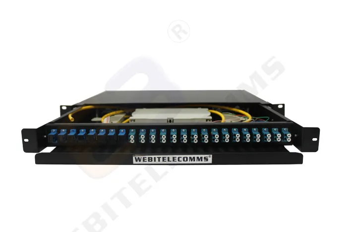 LC Duplex Single-Mode Panel Enclosure 24 Ports Sliding Fiber Patch Panel