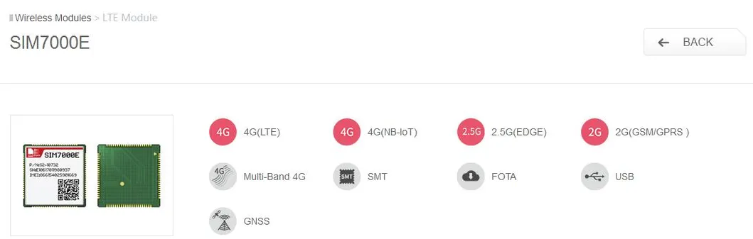 New Lte Cat-M1 (eMTC) Module SIM7000e Wireless Low Datarate Module