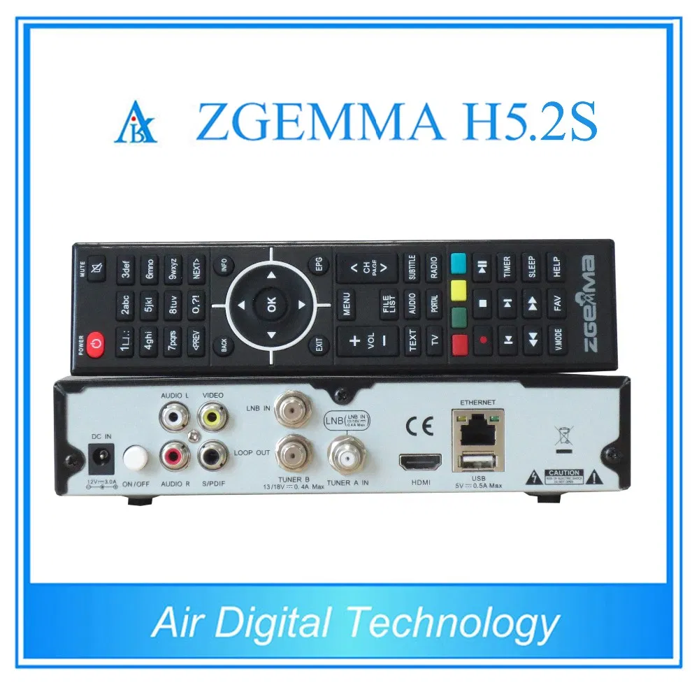 New Powerful CPU Zgemma H5.2s Dual Core Linux OS Enigma2 DVB-S2+S2 Twin Tuners with Hevc/H. 265