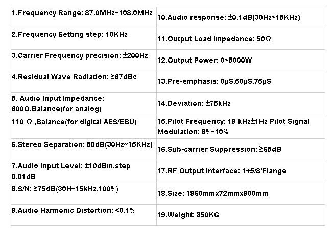 New Professional High Reliability 5kw FM Broadcast Transmitter for Radio Station