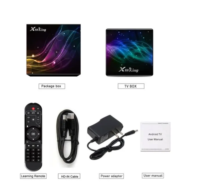 Newest X88 King S922X 4G 128g TV Box Android 9.0 DDR4 TV Box Bt 5.0 Full Tilt Chipset Smart Set Top Box X88king