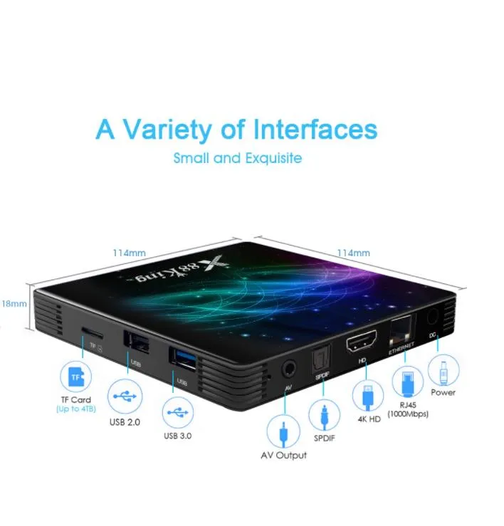 Newest X88 King S922X 4G 128g TV Box Android 9.0 DDR4 TV Box Bt 5.0 Full Tilt Chipset Smart Set Top Box X88king
