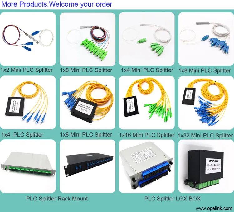 PVC/LSZH Rack Mount Fiber Optic PLC Splitter Factory From 1260 to 1650nm 0.5-2m