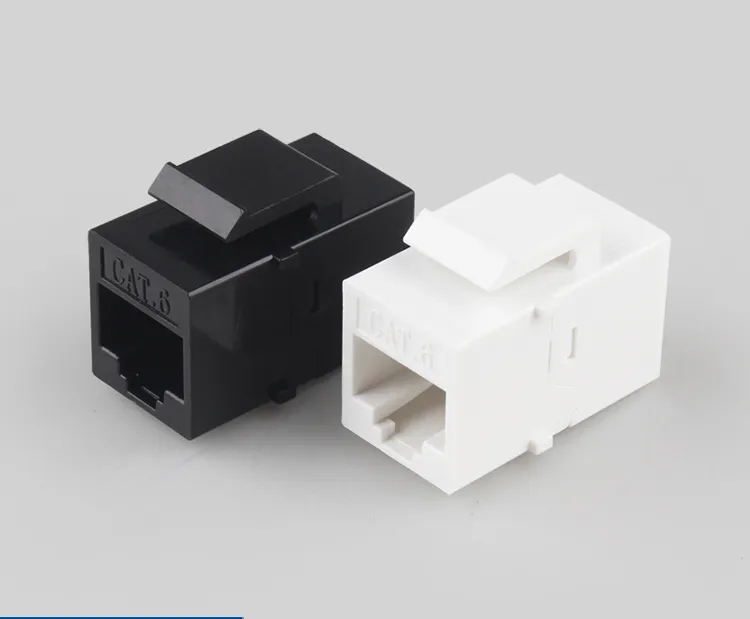Seto White Black RJ45 Coupler F/F 8p8c UTP 180 Degree