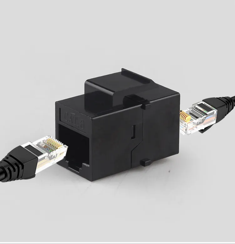 Seto White Black RJ45 Coupler F/F 8p8c UTP 180 Degree