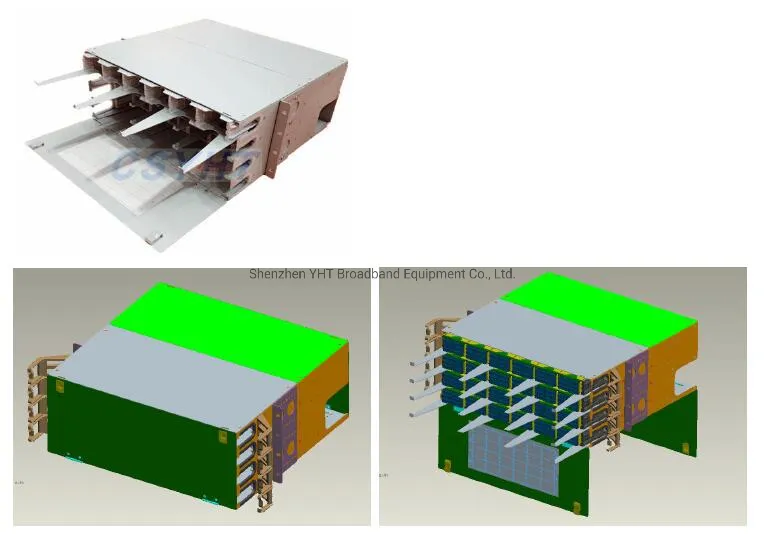 Slidable Rack Mounted Type 576cores MPO 19inch Fiber Optic Patch Panel Distribution MPO Cassette