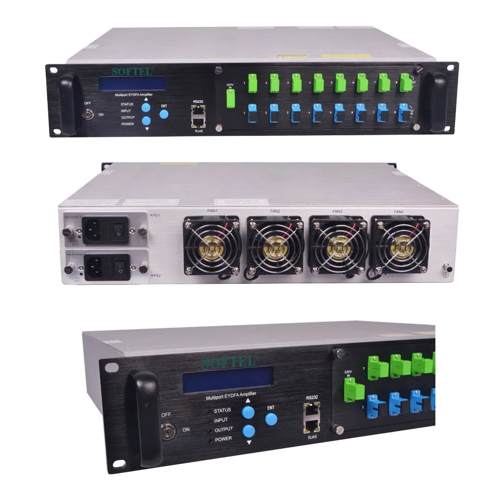 Softel Wdm EDFA for 1550nm 8 Port 23dBm Fiber Optic Amplifier