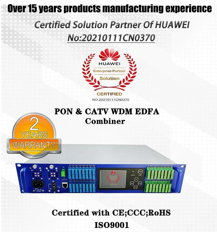 Wdm EDFA CATV Optical Amplifier EDFA 2u High Power Optical Amplifier CATV Wdm EDFA with 32 Ports