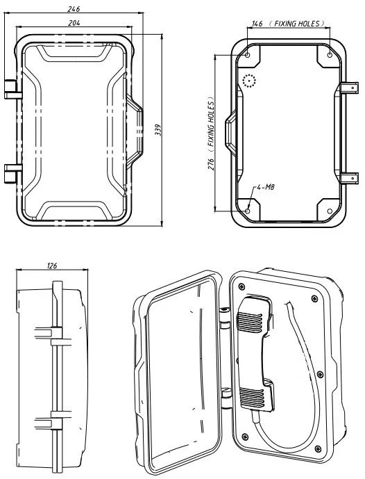 Weatherproof Hotline Telephone for Tunnels, Water Resistant Industrial Ringdown Telephone