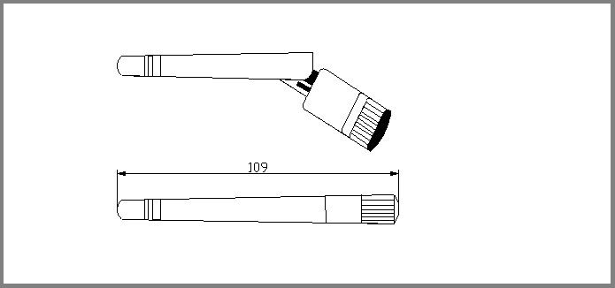 with SMA R/a Connector 107X17mm Rubber 3G Antenna
